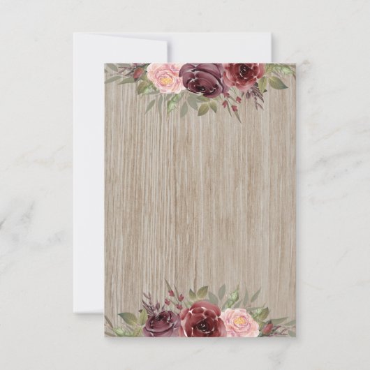 Rustisch Vrijgezellenfeest Rood hout Achtergrond Bedankkaart (Achterkant)