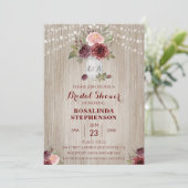 Rustisch Vrijgezellenfeest Rood hout Achtergrond Kaart (Staand voorkant)