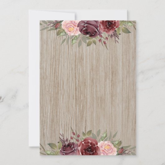 Rustisch Vrijgezellenfeest Rood hout Achtergrond Kaart (Achterkant)