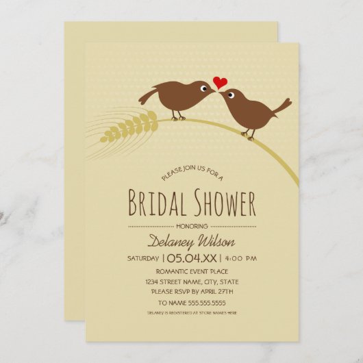 Rustisch Vrijgezellenfeest | Sjabloon Tortelduifje Kaart (Voorkant / Achterkant)