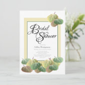 Rustisch Vrijgezellenfeest Spen Bark Leaves Yellow Kaart (Staand voorkant)