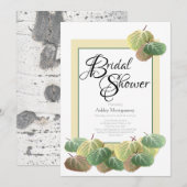 Rustisch Vrijgezellenfeest Spen Bark Leaves Yellow Kaart (Voorkant / Achterkant)