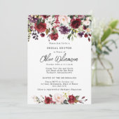 Rustisch Vrijgezellenfeest van Bourgogne Red Flora Kaart (Staand voorkant)