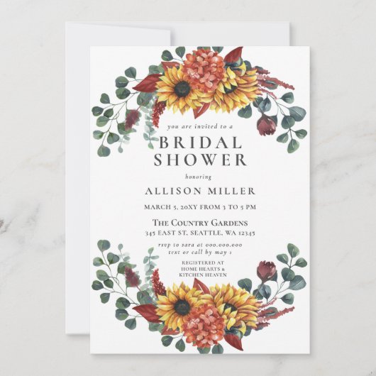 Rustisch Vrijgezellenfeest van Bourgogne zonnebloe Kaart (Voorkant)