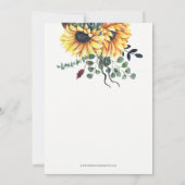 Rustisch Vrijgezellenfeest van Bourgogne zonnebloe Kaart (Achterkant)