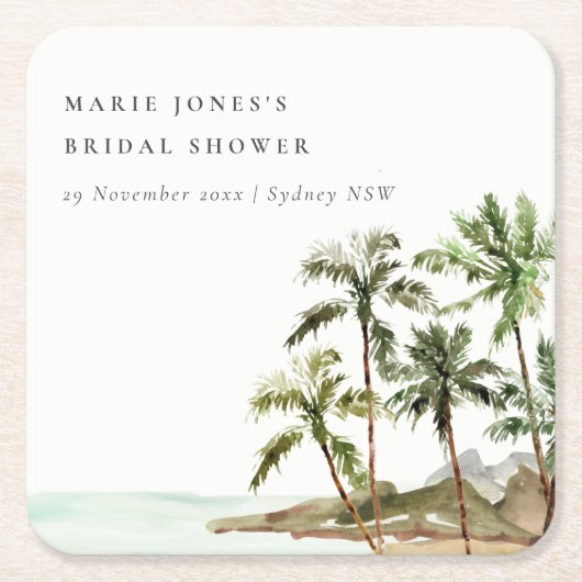 Rustisch Vrijgezellenfeest van de tropische palmbo Kartonnen Onderzetters (Voorkant)