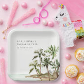 Rustisch Vrijgezellenfeest van de tropische palmbo Papieren Bordje (Feest)