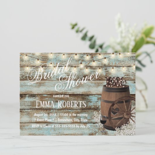 Rustisch Vrijgezellenfeest van een wijnvat Kaart (Staand voorkant)