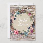 Rustisch Vrijgezellenfeest van Floral Wreath Wood Kaart (Voorkant)