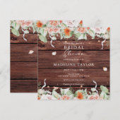 Rustisch Vrijgezellenfeest van hout en pekelhout Kaart (Voorkant / Achterkant)