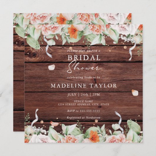 Rustisch Vrijgezellenfeest van hout en pekelhout Kaart (Voorkant / Achterkant)