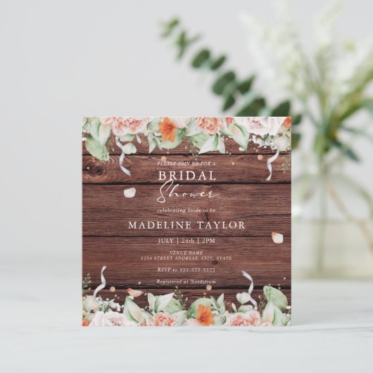 Rustisch Vrijgezellenfeest van hout en pekelhout Kaart (Staand voorkant)