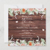 Rustisch Vrijgezellenfeest van hout en pekelhout Kaart (Voorkant)