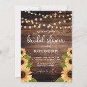 Rustisch Vrijgezellenfeest van hout en zonnebloeme Kaart (Voorkant)