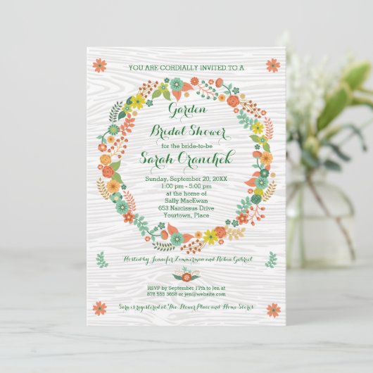 Rustisch Vrijgezellenfeest van houtkorrels Kaart (Staand voorkant)