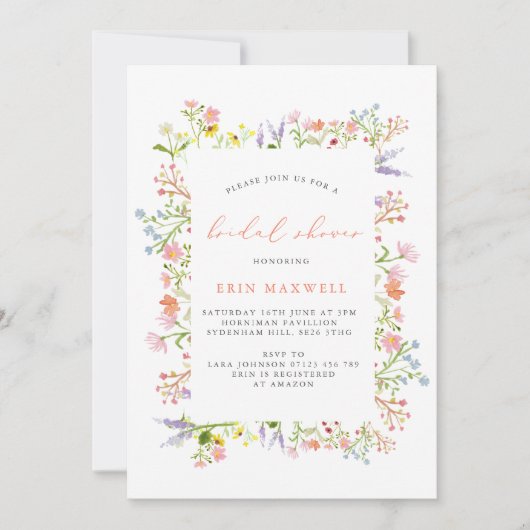 Rustisch Vrijgezellenfeest van Lijst van wilde blo Kaart (Voorkant)