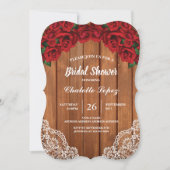 Rustisch vrijgezellenfeest van rode rozen kaart (Voorkant)