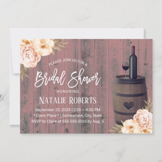 Rustisch Vrijgezellenfeest van   van wijnvat Kaart (Voorkant)