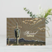 Rustisch vrijgezellenfeest van westerne cactus kaart (Staand voorkant)