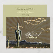 Rustisch vrijgezellenfeest van westerne cactus kaart (Voorkant / Achterkant)