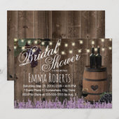 Rustisch Vrijgezellenfeest van wijnstokken met lav Kaart (Voorkant / Achterkant)