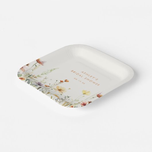 Rustisch Vrijgezellenfeest van wilde bloemen Papieren Bordje (Gebogen)