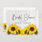 Rustisch Vrijgezellenfeest van zonnebloemhout Uitnodiging Briefkaart (Voorkant / Achterkant)