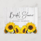 Rustisch Vrijgezellenfeest van zonnebloemhout Uitnodiging Briefkaart (Voorkant)