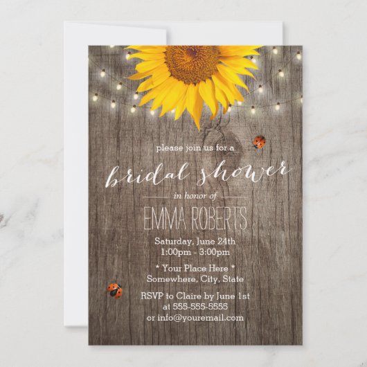 Rustisch Vrijgezellenfeest van zonnebloempjes Kaart (Voorkant)