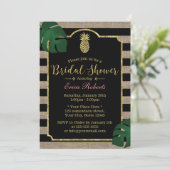 Rustisch Vrijgezellenfeest voor tropische ananasse Kaart (Staand voorkant)