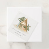 Rustisch Vrijgezellenfeest voor tropische palmkeve Bedankjes Labels (In situ)