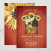 Rustisch Vrijgezellenfeest voor zonnebloem-hout Kaart (Voorkant / Achterkant)