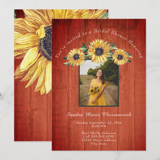 Rustisch Vrijgezellenfeest voor zonnebloem-hout Kaart (Voorkant / Achterkant)