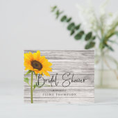 Rustisch Vrijgezellenfeest voor zonnebloemen Uitnodiging Briefkaart (Staand voorkant)