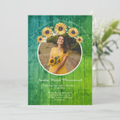 Rustisch Vrijgezellenfeest voor zonnebloempjes Kaart (Staand voorkant)