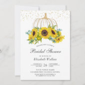 Rustisch Vrijgezellenfeest Witte pompoen Zonnebloe Kaart (Voorkant)