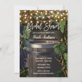 Rustisch Vrijgezellenfeest Wooden Barrel Druiven Kaart (Voorkant)