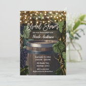 Rustisch Vrijgezellenfeest Wooden Barrel Druiven Kaart (Staand voorkant)