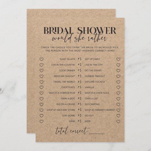 Rustisch Vrijgezellenfeest zou ze een beetje spele (Voorkant / Achterkant)