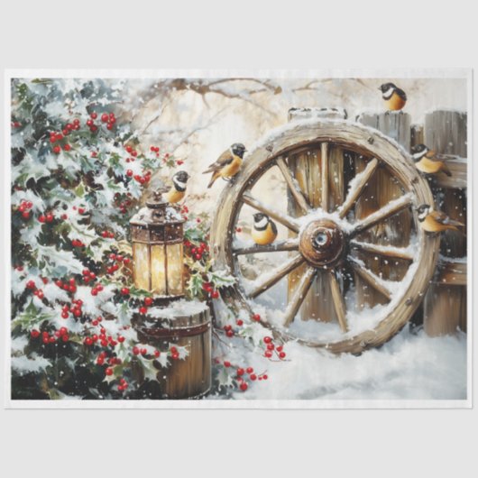 Rustisch wagon tissuepapier (Voorkant)