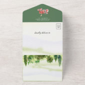 Rustisch Waterverf Baby shower van het Roodbarbere All In One Uitnodiging (Buitenkant)