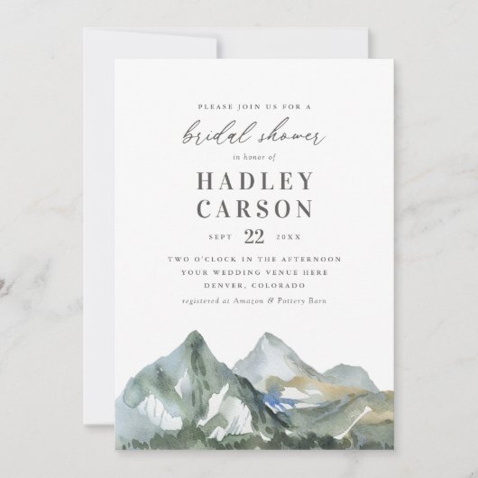 Rustisch Waterverf gebergte Vrijgezellenfeest Kaart (Voorkant)