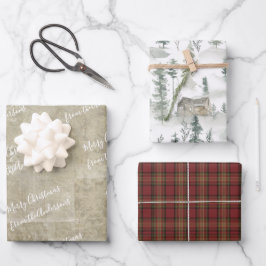 Rustisch Waterverf Land met naam Inpakpapier Vel