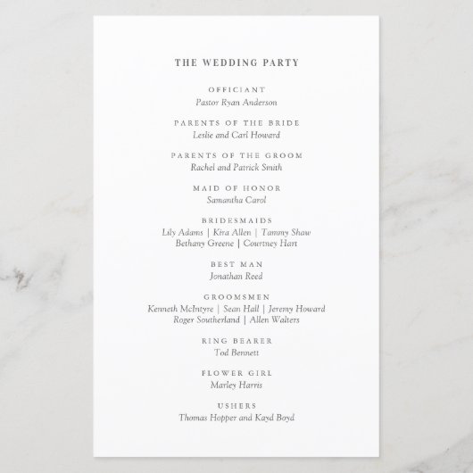 Rustisch Waterverf Mountain Forest Wedding Program (Achterkant)