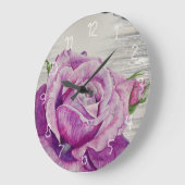 Rustisch Waterverf Paars Roos Grote Klok (Hoek)