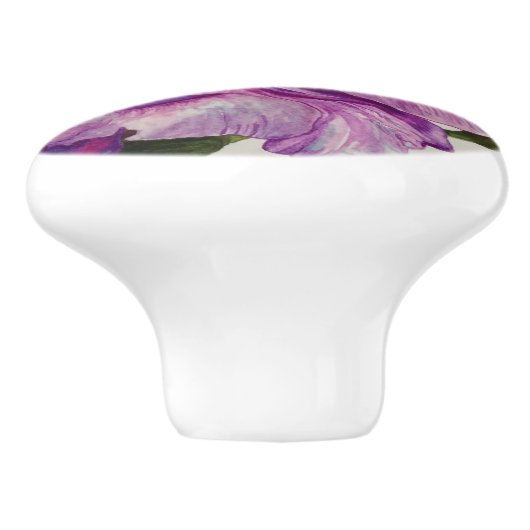 Rustisch Waterverf Paars Roos Keramische Knop (Zijkant)