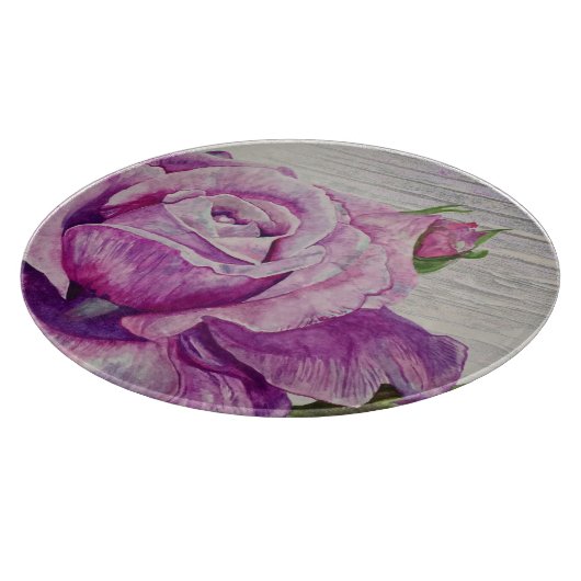 Rustisch Waterverf Paars Roos Snijplank (Hoek)