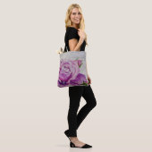 Rustisch Waterverf Paars Roos Tote Bag (Op model)