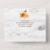 Rustisch Waterverf  Pumpkin Baby shower All In One Uitnodiging (Achterkant)