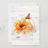 Rustisch Waterverf  Pumpkin Baby shower Kaart (Achterkant)